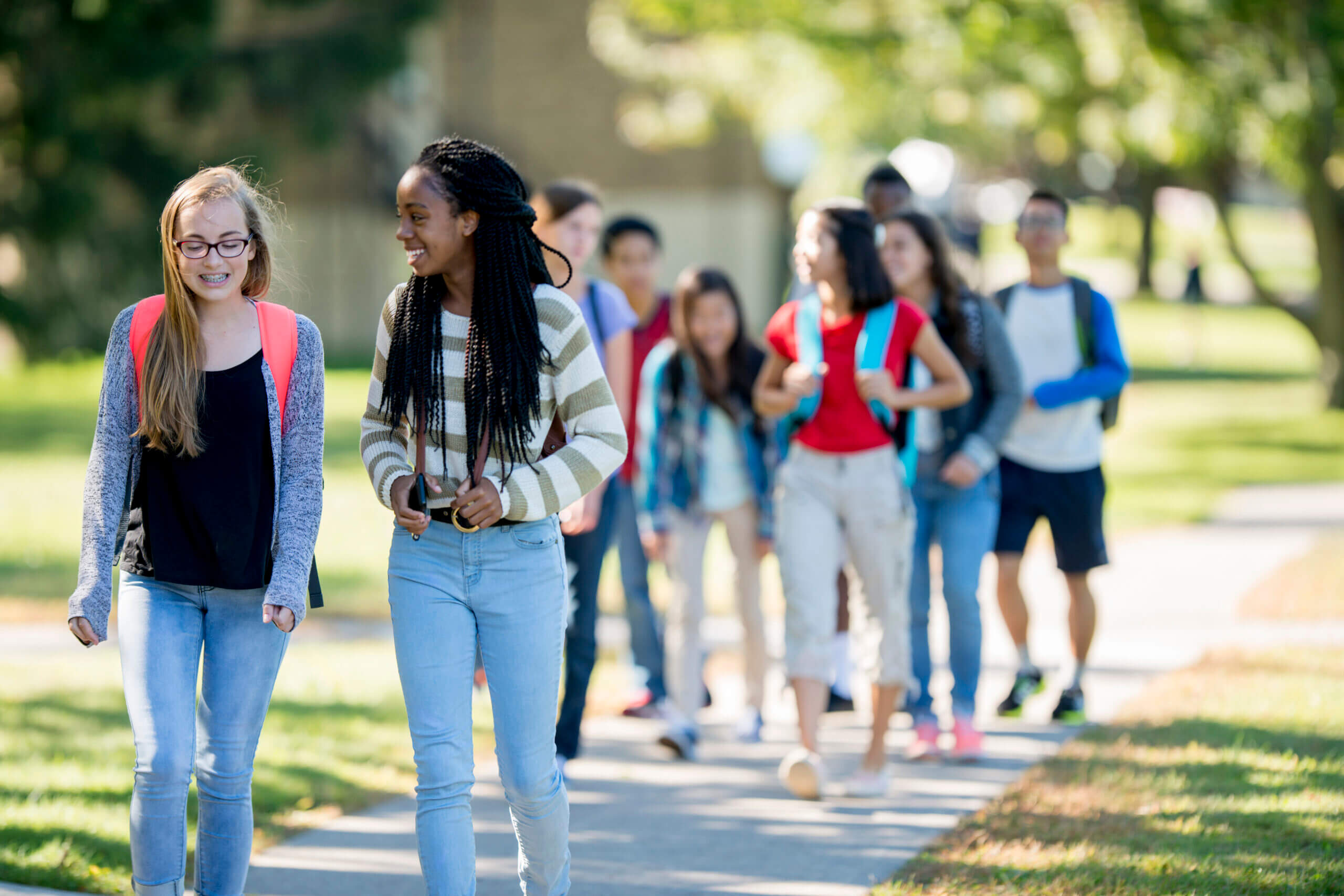 Friends Walking to Class