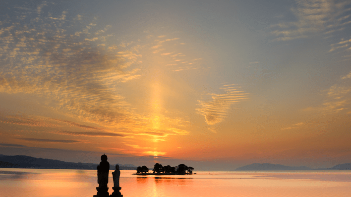 宍道湖碼頭搭乘夕陽遊船